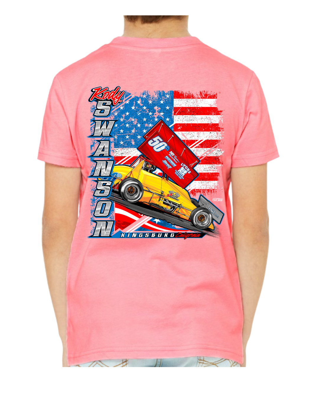 4Y - Youth Tee Shirts - Sprint Cars & Freedom!