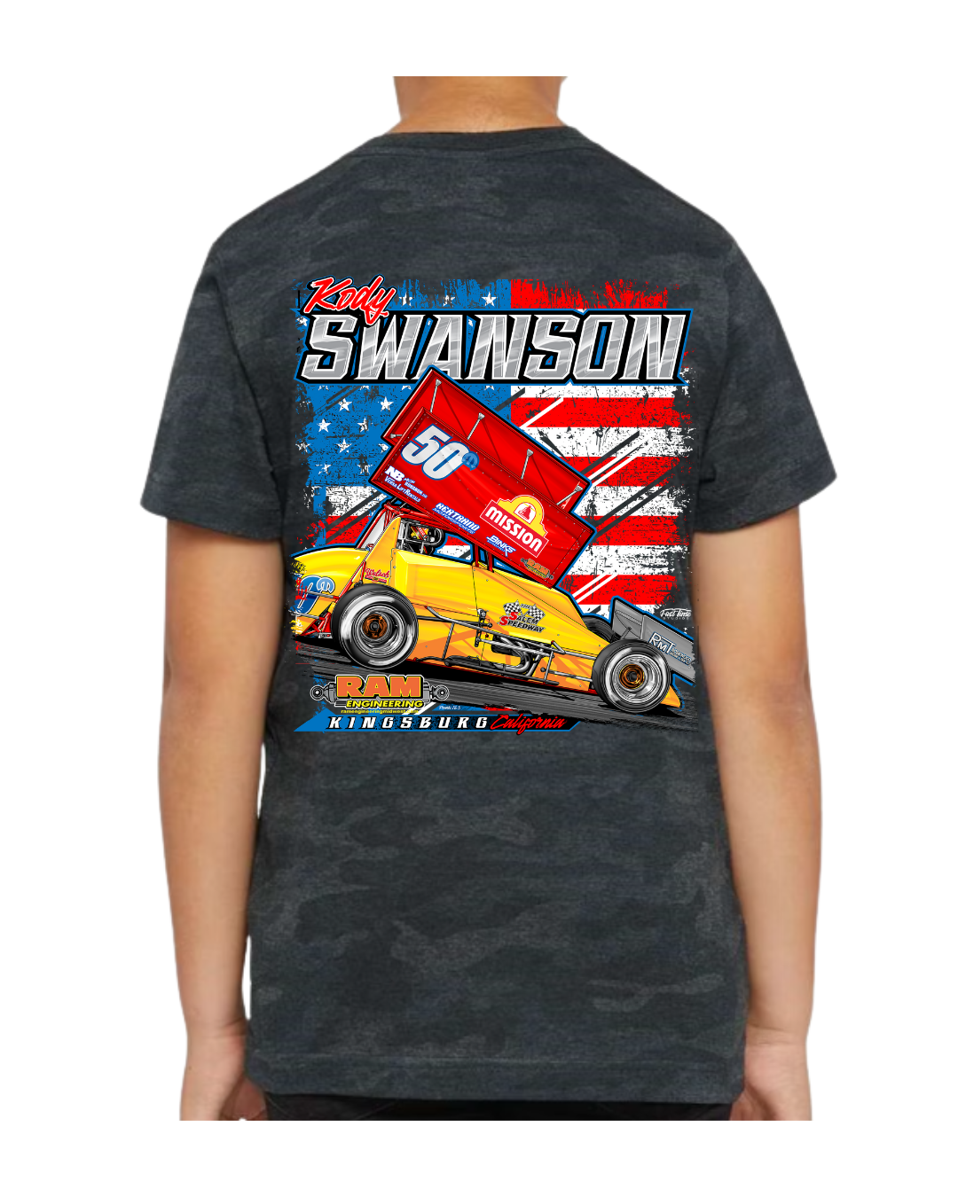 4Y - Youth Tee Shirts - Sprint Cars & Freedom!