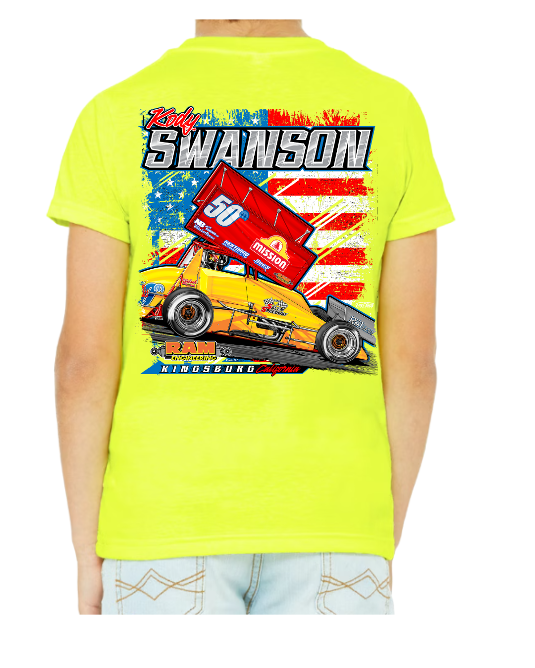 4Y - Youth Tee Shirts - Sprint Cars & Freedom!