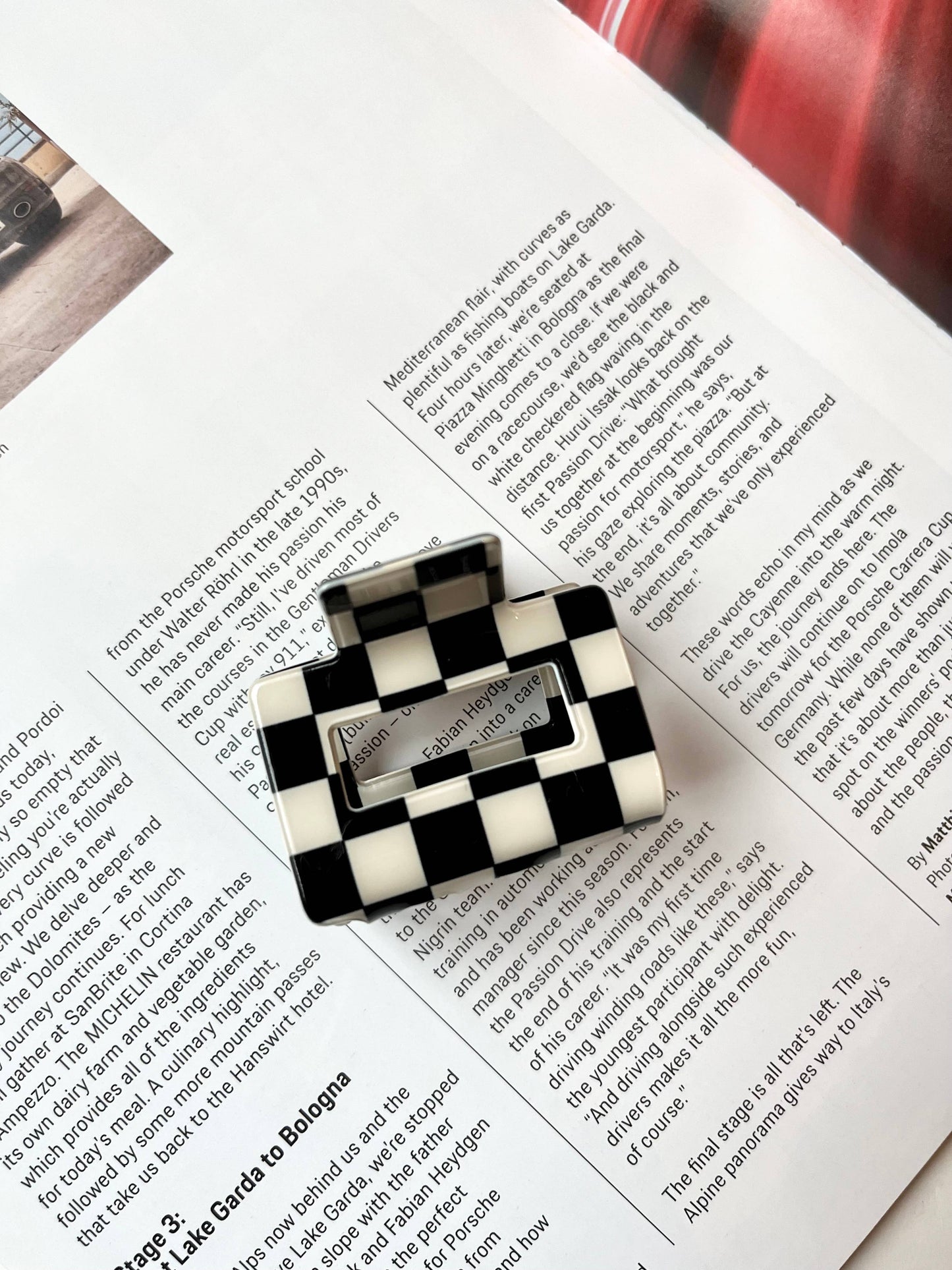 Hair Claw Clip Small - Checkered