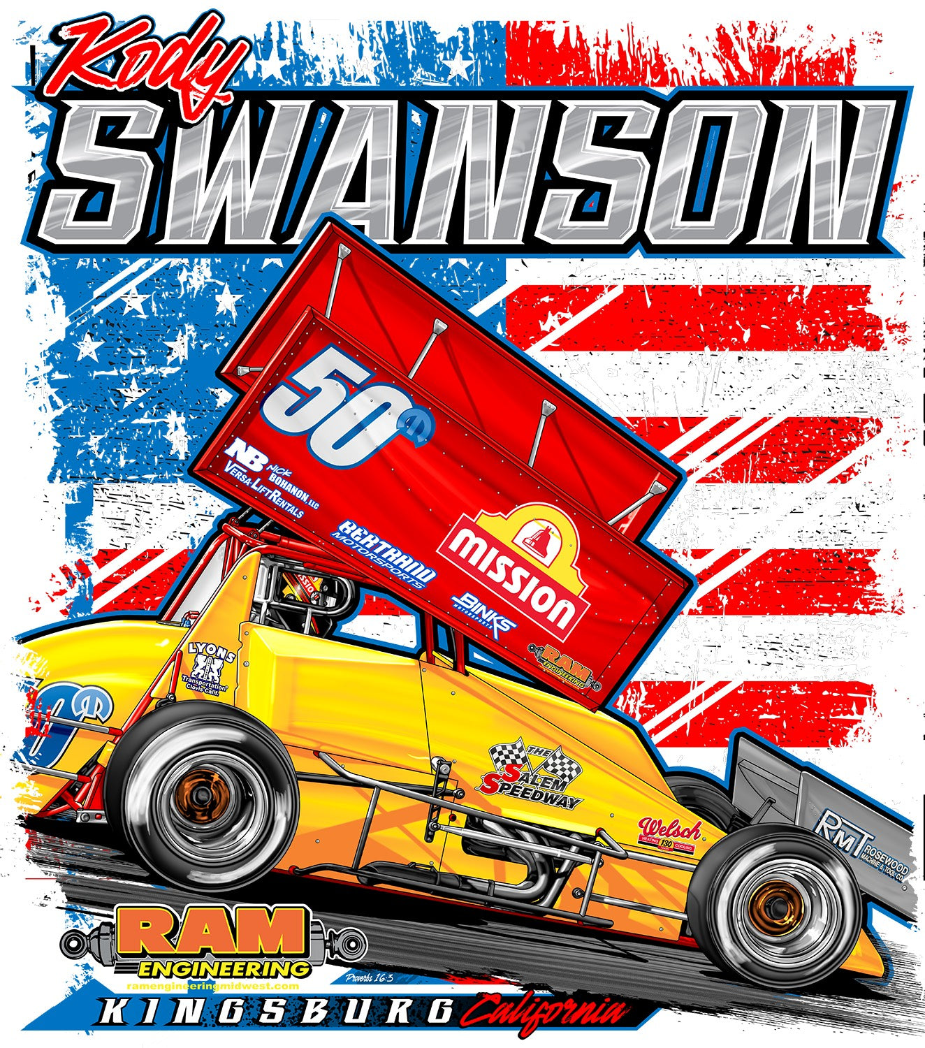 4 - Tee Shirts - Sprint Cars & Freedom!
