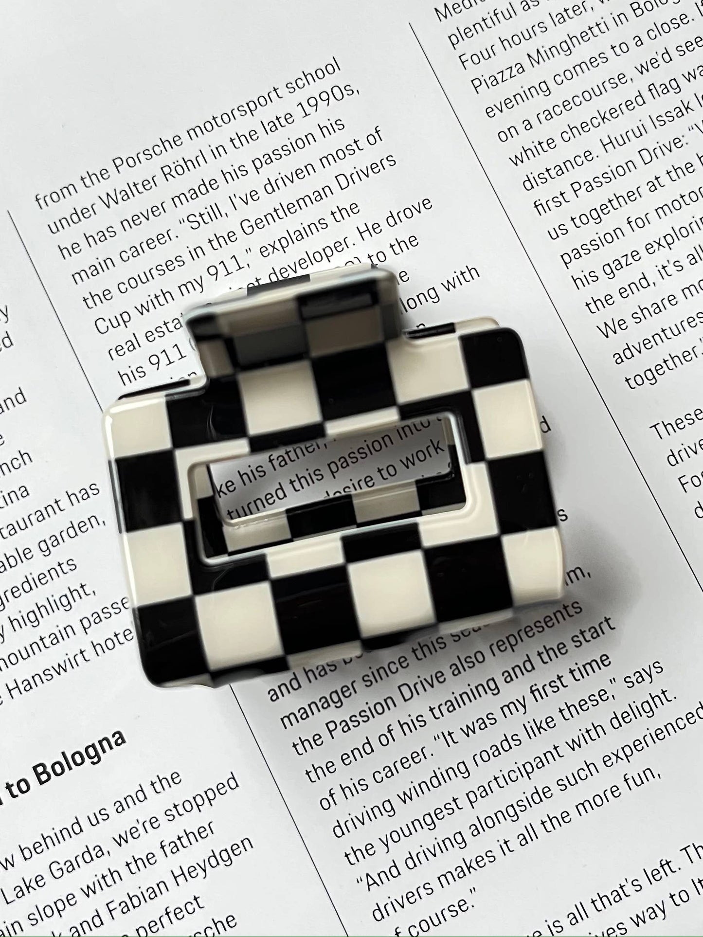 Hair Claw Clip Small - Checkered