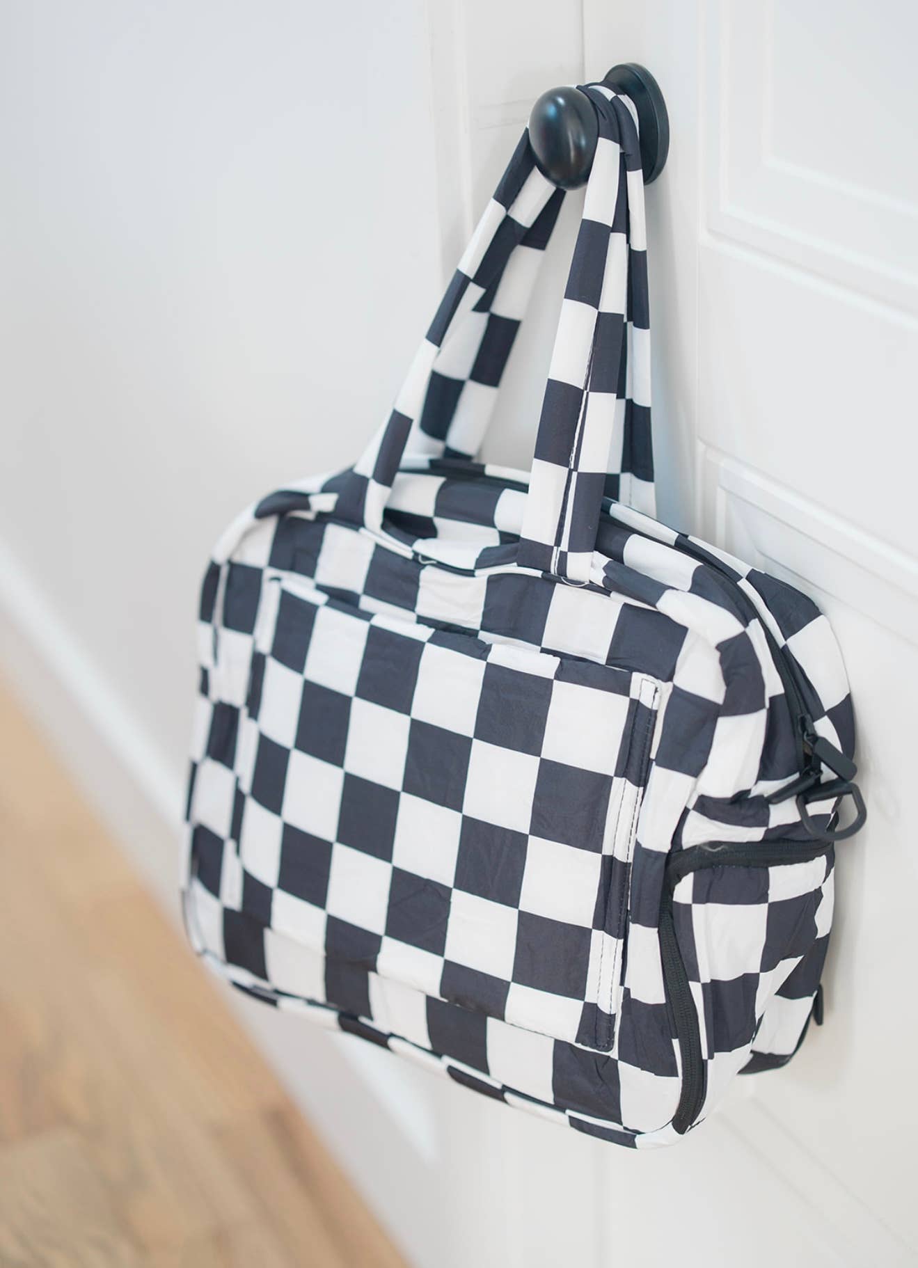Checkered Puffer Duffel Bag