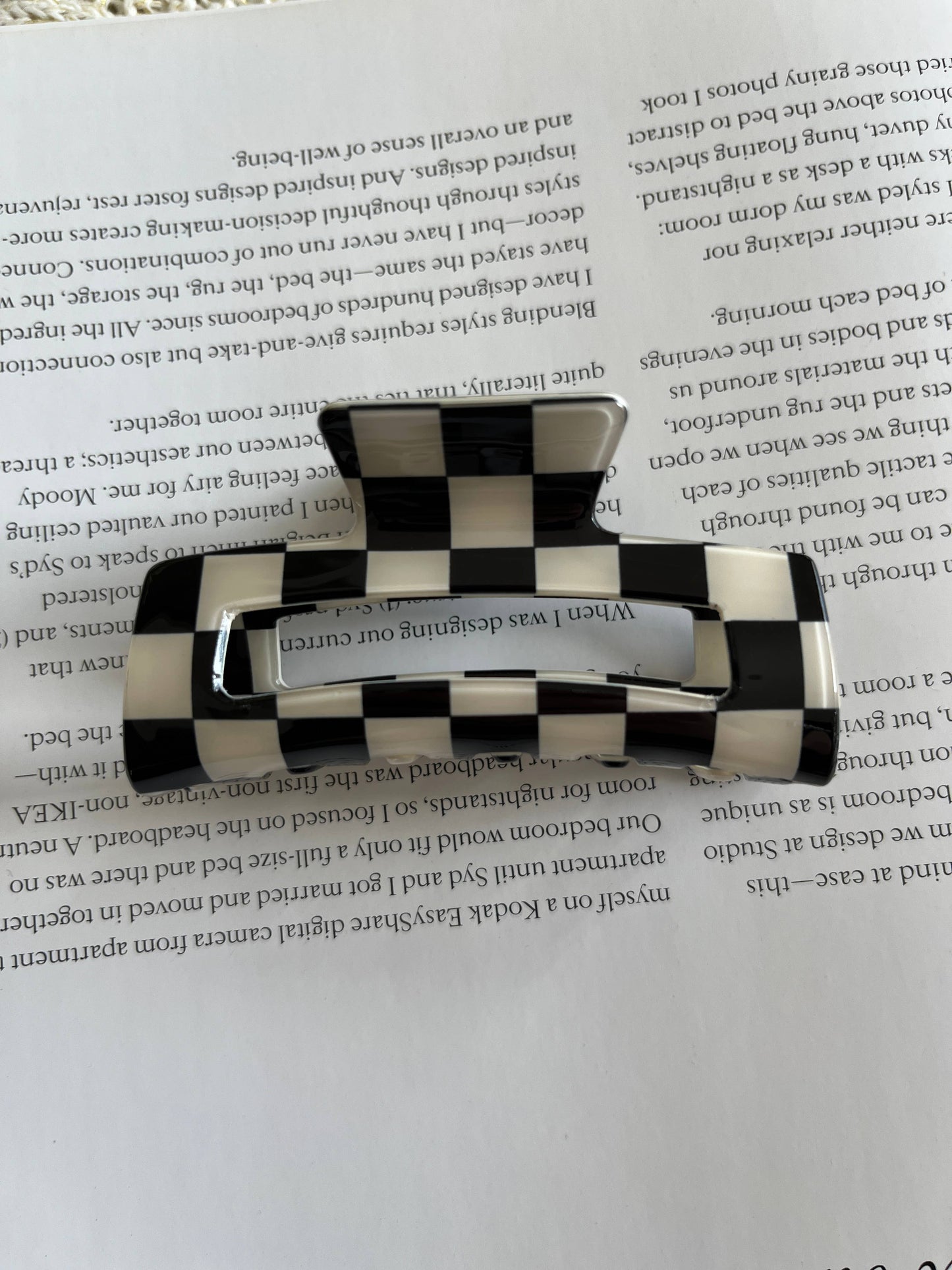 Hair Claw Clip - Checkered