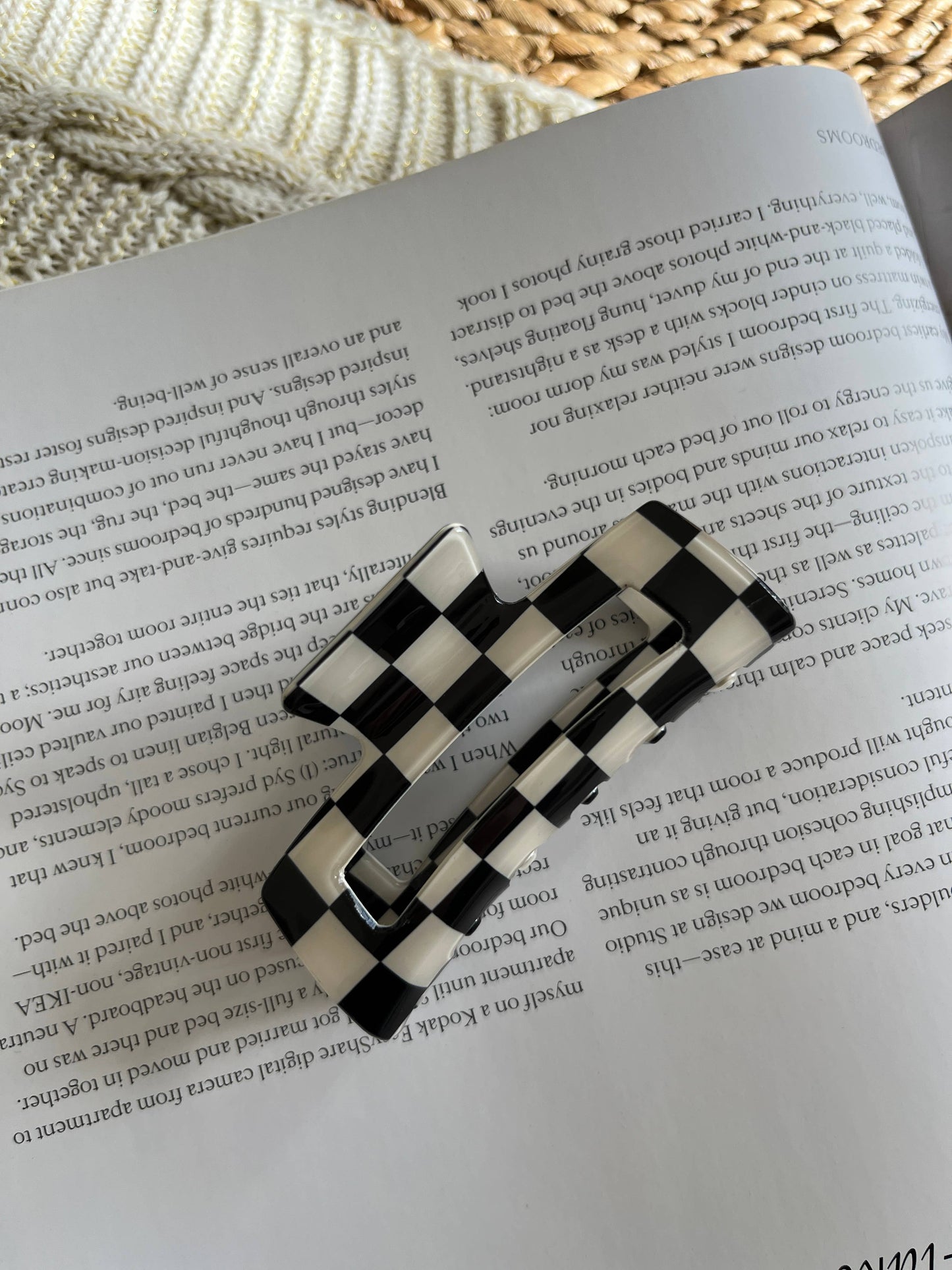 Hair Claw Clip - Checkered