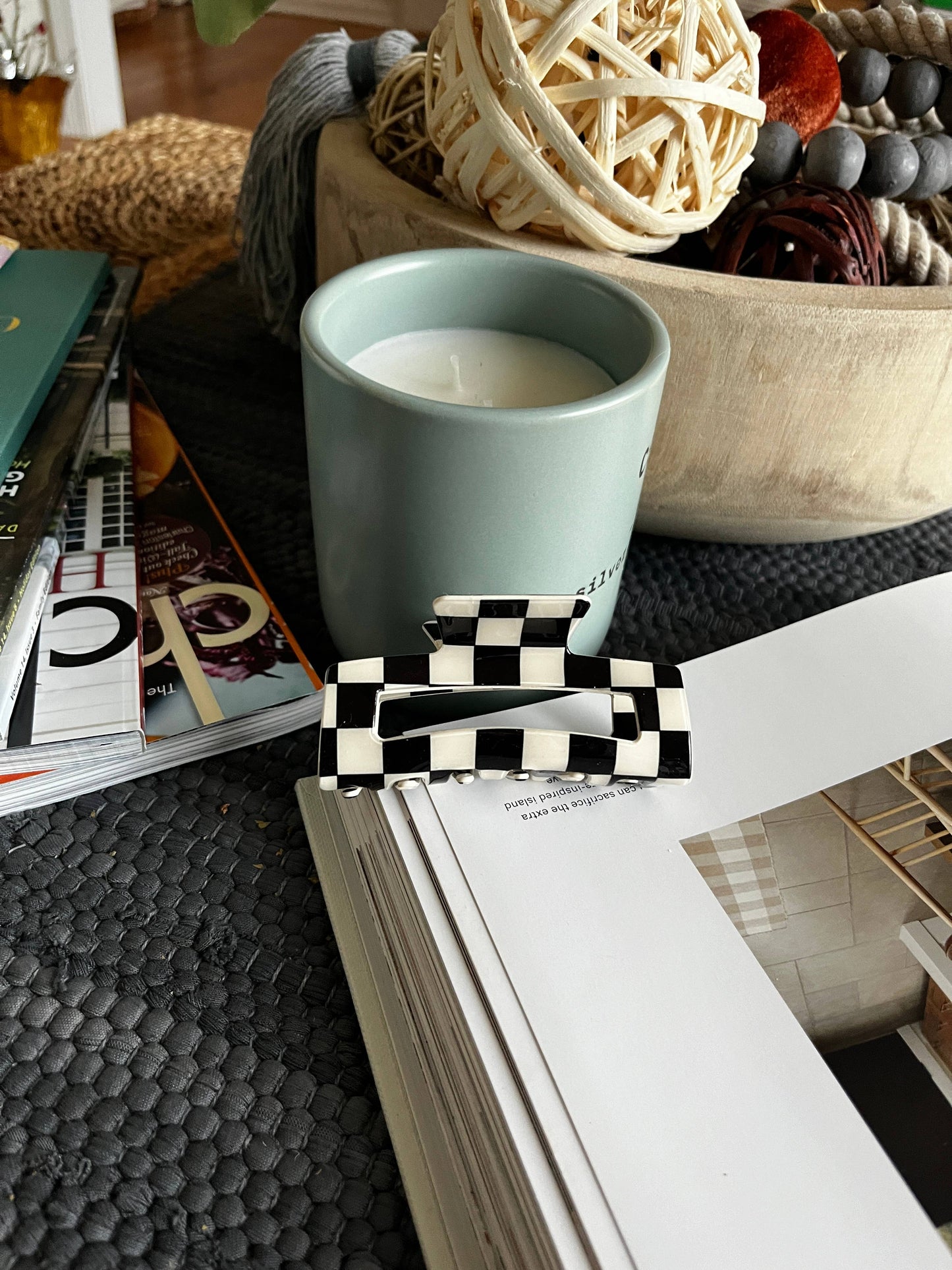 Hair Claw Clip - Checkered
