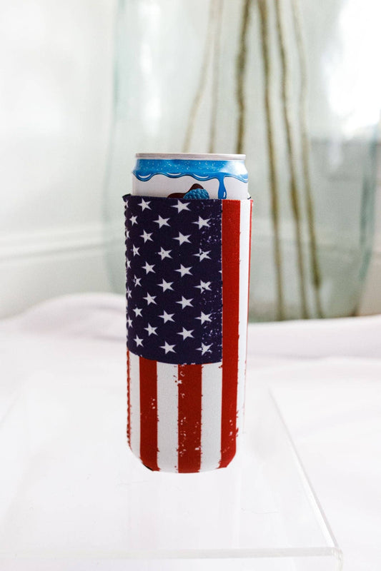 Slim Coozie Red, White, & Blue Flag